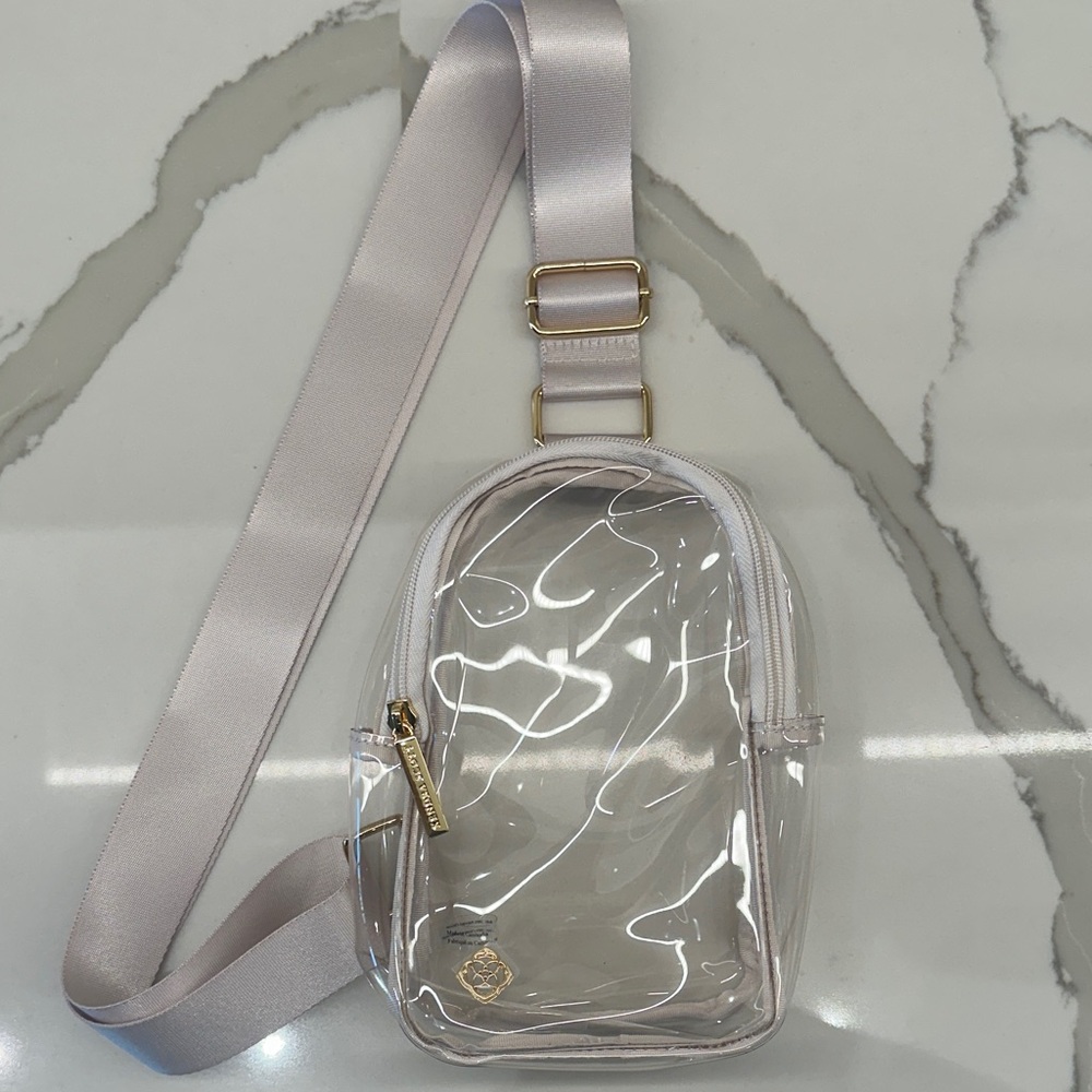 Transparent Kendra Scott Crossbody Bag with Gold Accents